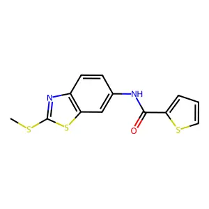 N-(2-methylsulfanyl-1,3-benzothiazol-6-yl)thiophene-2-carboxamide structure