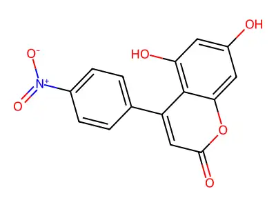 5,7-Dihydroxy-4-(4-nitrophenyl)chromen-2-one structure