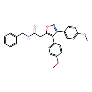 N-benzyl-2-[3,4-bis(4-methoxyphenyl)-1,2-oxazol-5-yl]acetamide structure