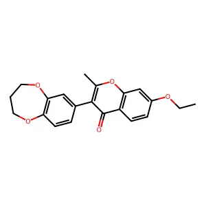 3-(3,4-dihydro-2H-1,5-benzodioxepin-7-yl)-7-ethoxy-2-methyl-4H-chromen-4-one structure