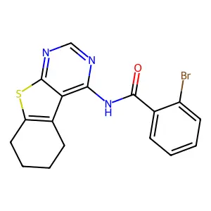 2-bromo-N-(5,6,7,8-tetrahydro-[1]benzothiolo[2,3-d]pyrimidin-4-yl)benzamide structure