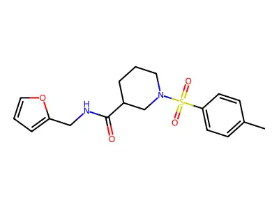1-(Toluene-4-sulfonyl)-piperidine-3-carboxylic acid (furan-2-ylmethyl)-amide structure