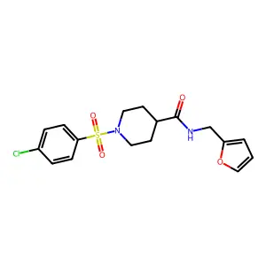 1-(4-chlorobenzenesulfonyl)-N-((furan-2-yl)methyl)piperidine-4-carboxamide structure