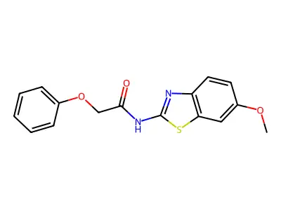 N-(6-methoxy-1,3-benzothiazol-2-yl)-2-phenoxyacetamide structure