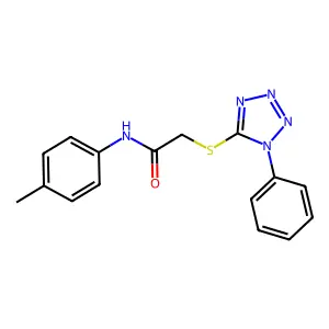 N-(4-methylphenyl)-2-[(1-phenyl-1H-tetrazol-5-yl)sulfanyl]acetamide structure