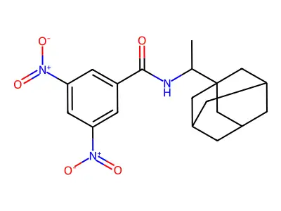 N-[1-(1-adamantyl)ethyl]-3,5-dinitrobenzamide structure
