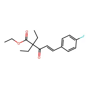 (E)-ethyl 2,2-diethyl-5-(4-fluorophenyl)-3-oxopent-4-enoate structure