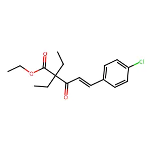 (E)-ethyl 5-(4-chlorophenyl)-2,2-diethyl-3-oxopent-4-enoate structure