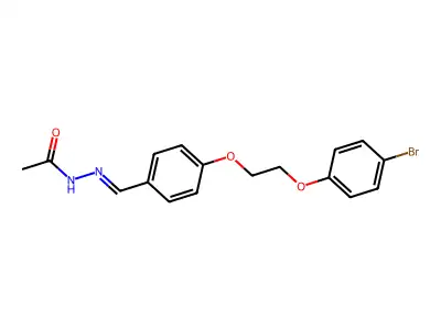 N-[(E)-[4-[2-(4-bromophenoxy)ethoxy]phenyl]methylideneamino]acetamide structure