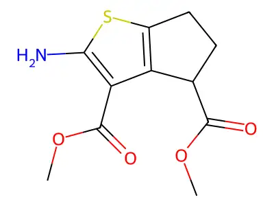 dimethyl 2-amino-5,6-dihydro-4H-cyclopenta[b]thiophene-3,4-dicarboxylate structure