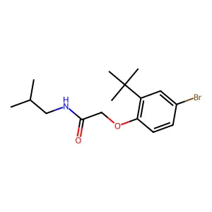 2-(4-bromo-2-tert-butylphenoxy)-N-(2-methylpropyl)acetamide structure