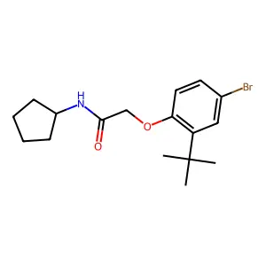 2-[2-(tert-butyl)-4-bromophenoxy]-N-cyclopentylacetamide structure