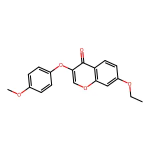 7-ethoxy-3-(4-methoxyphenoxy)-4H-chromen-4-one structure
