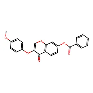 3-(4-methoxyphenoxy)-4-oxo-4H-chromen-7-yl benzoate structure