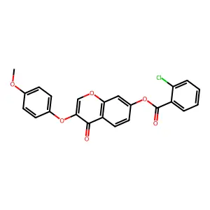 3-(4-methoxyphenoxy)-4-oxo-4H-chromen-7-yl 2-chlorobenzoate structure