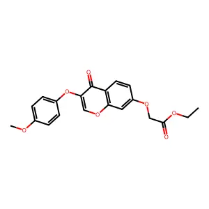 Ethyl 2-[3-(4-methoxyphenoxy)-4-oxochromen-7-yloxy]acetate structure