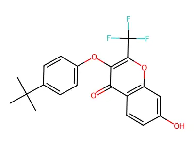 3-(4-Tert-butylphenoxy)-7-hydroxy-2-(trifluoromethyl)chromen-4-one structure