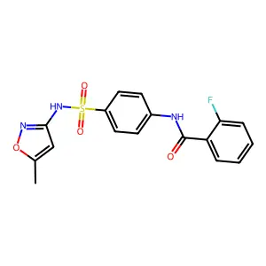 2-fluoro-N-(4-(N-(5-methylisoxazol-3-yl)sulfamoyl)phenyl)benzamide structure