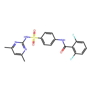 N-(4-(N-(4,6-dimethylpyrimidin-2-yl)sulfamoyl)phenyl)-2,6-difluorobenzamide structure