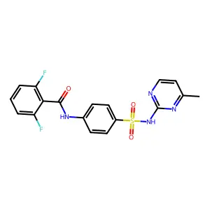 2,6-difluoro-N-(4-(N-(4-methylpyrimidin-2-yl)sulfamoyl)phenyl)benzamide structure