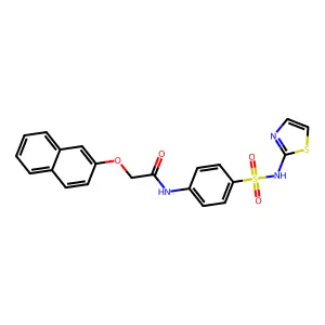 2-(naphthalen-2-yloxy)-N-[4-(1,3-thiazol-2-ylsulfamoyl)phenyl]acetamide structure