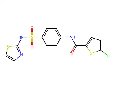 5-chloro-N-(4-(N-(thiazol-2-yl)sulfamoyl)phenyl)thiophene-2-carboxamide structure