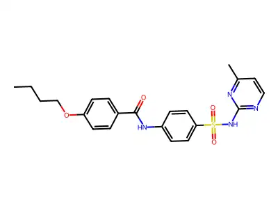 4-butoxy-N-{4-[(4-methylpyrimidin-2-yl)sulfamoyl]phenyl}benzamide structure