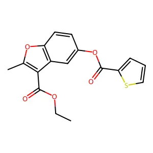 Ethyl 2-methyl-5-(thiophene-2-carbonyloxy)-1-benzofuran-3-carboxylate structure