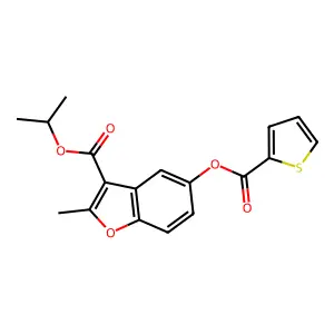 Propan-2-yl 2-methyl-5-(thiophene-2-carbonyloxy)-1-benzofuran-3-carboxylate structure
