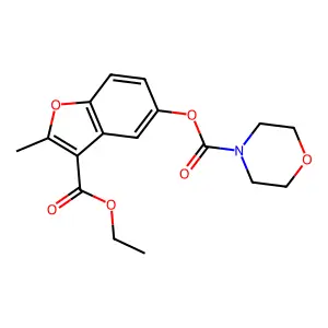 3-(Ethoxycarbonyl)-2-methyl-1-benzofuran-5-yl morpholine-4-carboxylate structure