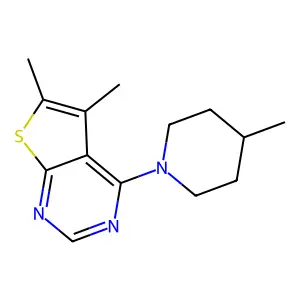 5,6-Dimethyl-4-(4-methyl-1-piperidinyl)thieno[2,3-d]pyrimidine structure