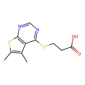 3-({5,6-Dimethylthieno[2,3-d]pyrimidin-4-yl}sulfanyl)propanoic acid structure