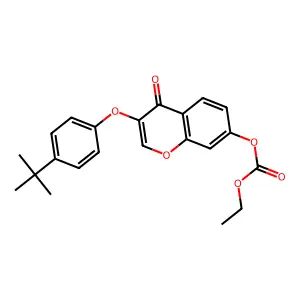 3-(4-tert-butylphenoxy)-4-oxo-4H-chromen-7-yl ethyl carbonate structure