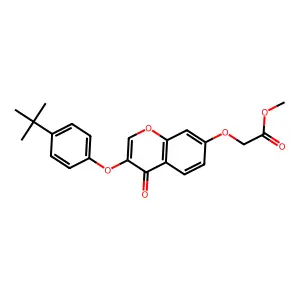 methyl {[3-(4-tert-butylphenoxy)-4-oxo-4H-chromen-7-yl]oxy}acetate structure