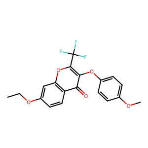 7-Ethoxy-3-(4-methoxyphenoxy)-2-(trifluoromethyl)chromen-4-one structure
