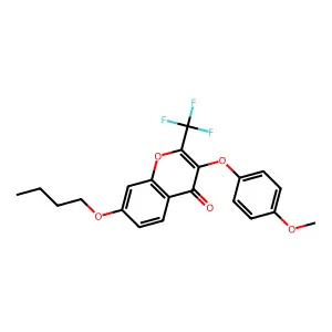 7-butoxy-3-(4-methoxyphenoxy)-2-(trifluoromethyl)-4H-chromen-4-one structure