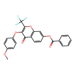 3-(4-methoxyphenoxy)-4-oxo-2-(trifluoromethyl)-4H-chromen-7-yl benzoate structure