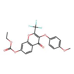 ethyl 3-(4-methoxyphenoxy)-4-oxo-2-(trifluoromethyl)-4H-chromen-7-yl carbonate structure