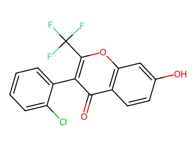 3-(2-Chloro-phenyl)-7-hydroxy-2-trifluoromethyl-chromen-4-one structure