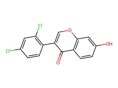 3-(2,4-dichlorophenyl)-7-hydroxy-4H-1-benzopyran-4-one structure