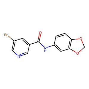 N-(1,3-benzodioxol-5-yl)-5-bromo-3-pyridinecarboxamide structure