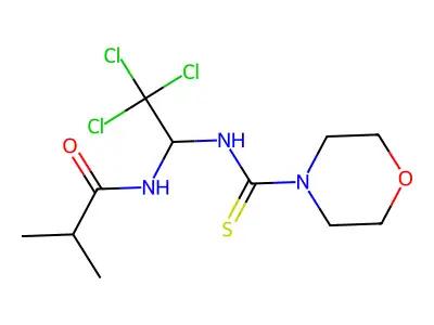 2-methyl-N-[2,2,2-trichloro-1-(morpholine-4-carbothioylamino)ethyl]propanamide structure