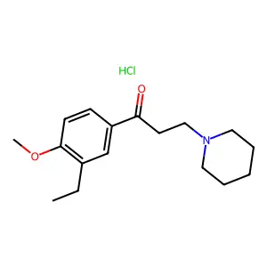1-Propanone, 1-(3-ethyl-4-methoxyphenyl)-3-(1-piperidinyl)-, hydrochloride structure