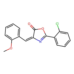(4Z)-2-(2-chlorophenyl)-4-[(2-methoxyphenyl)methylidene]-1,3-oxazol-5-one structure