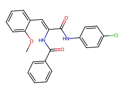 N-[(Z)-3-(4-chloroanilino)-1-(2-methoxyphenyl)-3-oxoprop-1-en-2-yl]benzamide structure