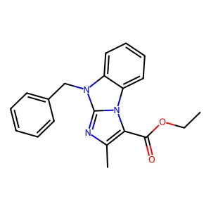 ethyl 9-benzyl-2-methyl-9H-imidazo[1,2-a]benzimidazole-3-carboxylate structure