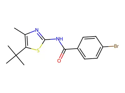 4-bromo-N-(5-tert-butyl-4-methyl-1,3-thiazol-2-yl)benzamide structure