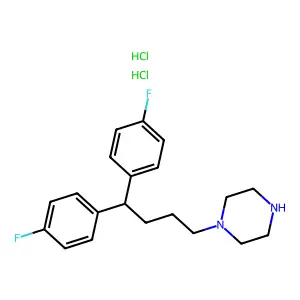 Piperazine, 1-(4,4-bis(p-fluorophenyl)butyl)-, dihydrochloride structure