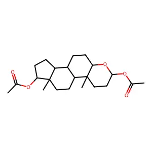 4a,6a-Dimethylhexadecahydroindeno[5,4-f]chromene-2,7-diyl diacetate structure