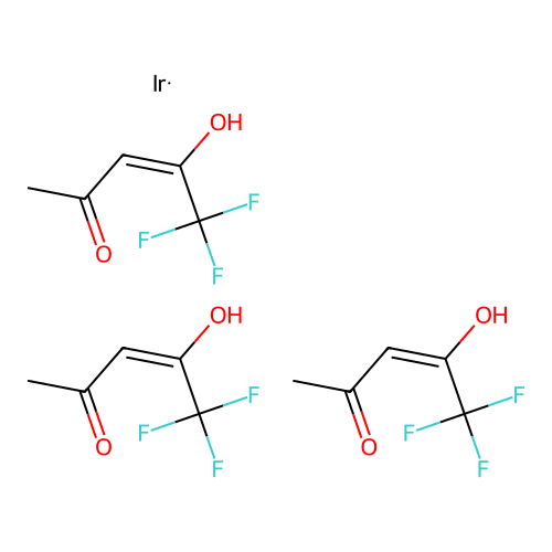 Tris(1,1,1-trifluoropentane-2,4-dionato-O,O')iridium structure